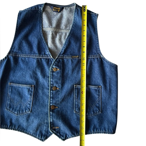 Vintage Wrangler 14oz Denim Vest, Unisex USA L XL - Picture 5 of 9